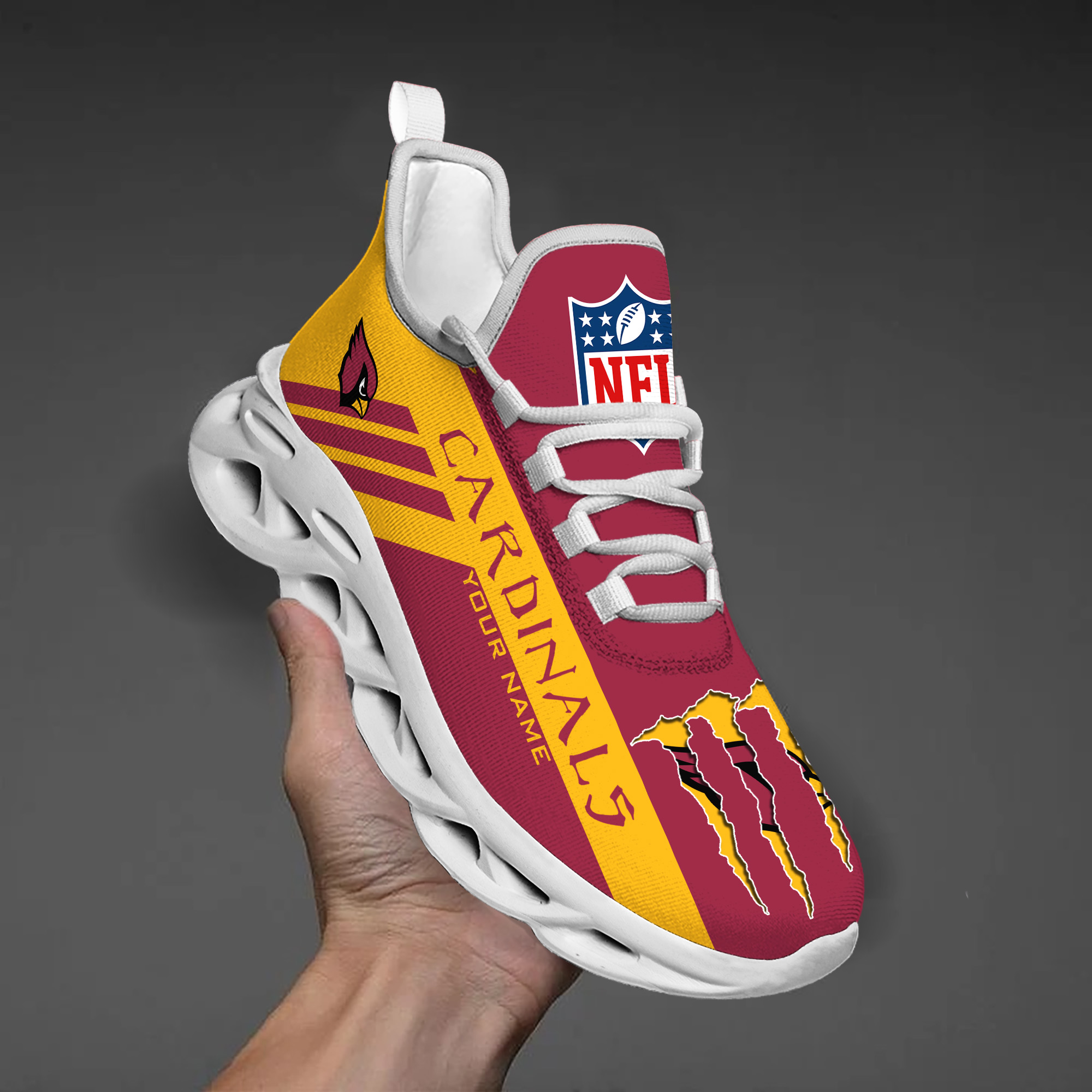 1 Custom Name   Arizona Cardinals   PERSONALIZED MAX SOUL SHOES T5