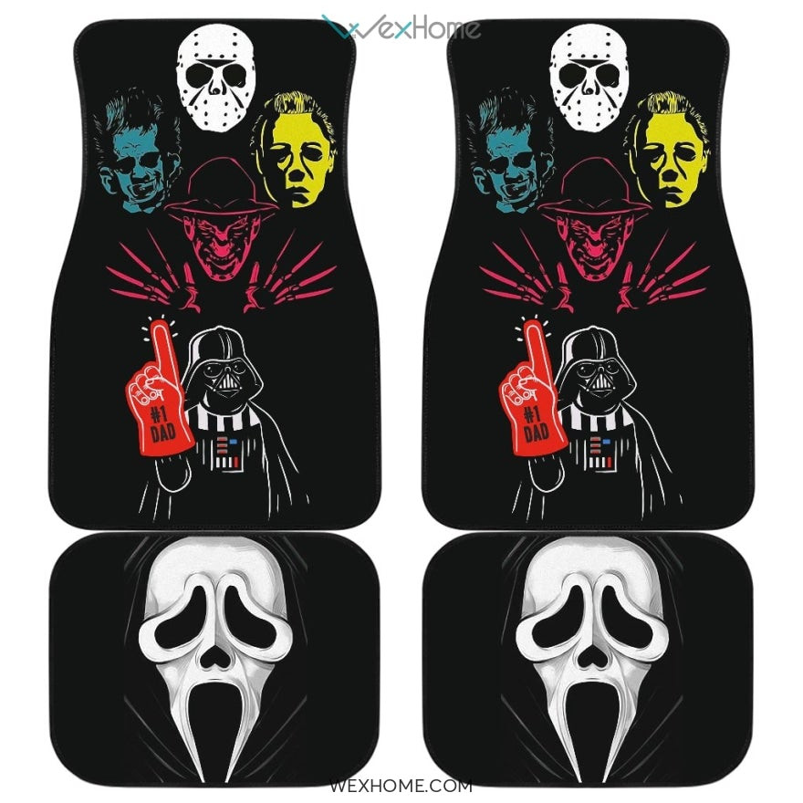 #1 Dad Darth Vader Vs Horror Movie Villains Murder Team Car Floor Mats