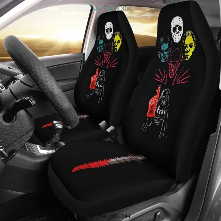 #1 Dad Darth Vader Vs Horror Movie Villains Murder Team Car Seat Covers