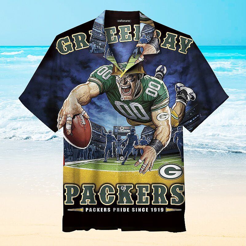 1919 Green Bay Packers Hawaiian Shirt Graphic Printed Short Sleeve Beach Shirt