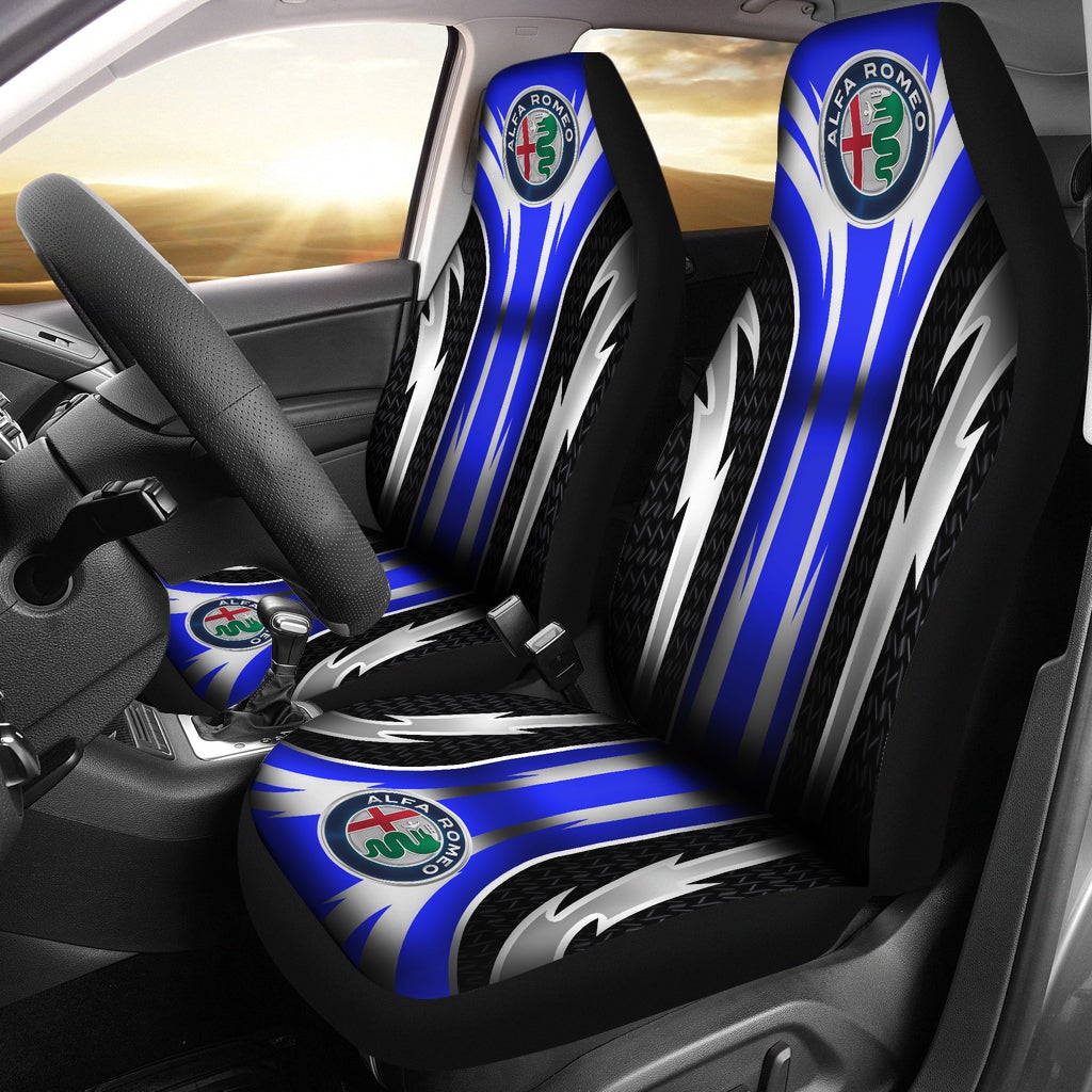 2 Front Alfa Romeo Seat Covers Blue