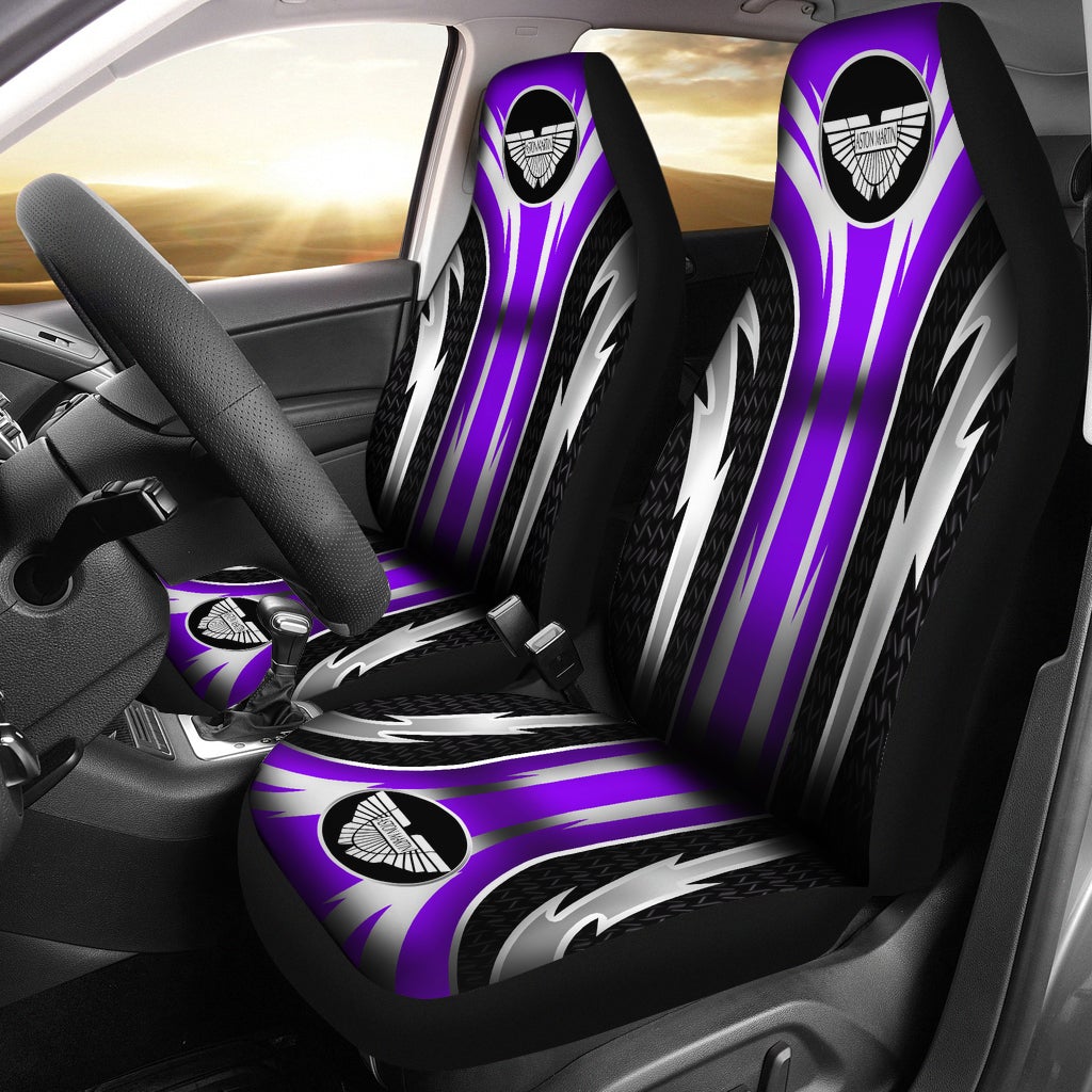 2 Front Aston Martin Seat Covers Purple