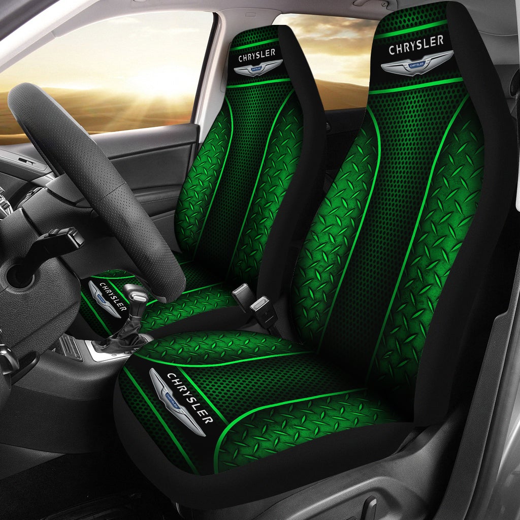 2 Front Chrysler Seat Covers Green