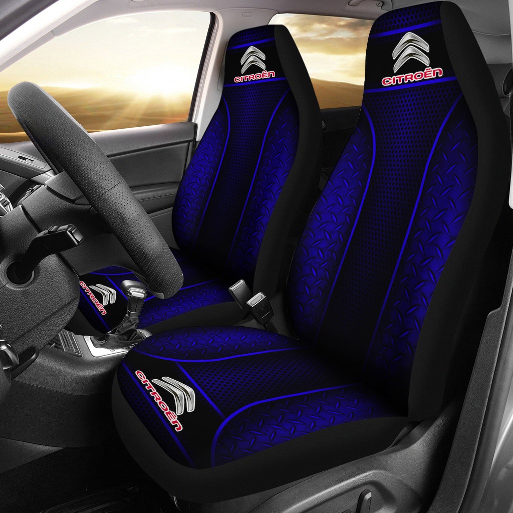 2 Front Citroen Seat Covers Blue