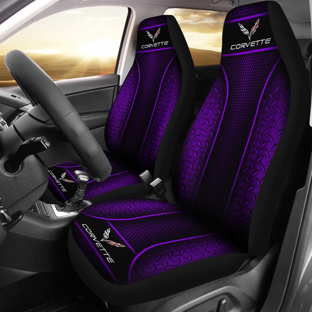 2 Front Corvette C7 Seat Covers Purple