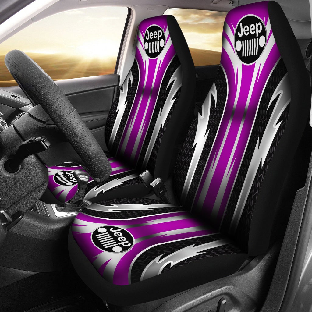 2 Front Jeep Seat Covers Pink