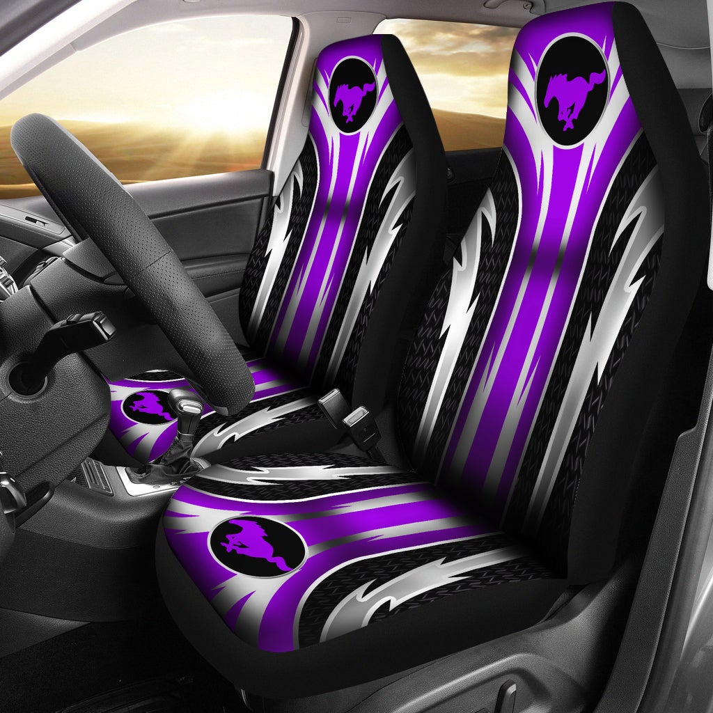 2 Front Mustang Seat Covers Purple