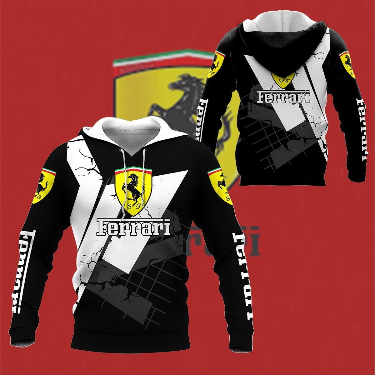 3D All Over  FERRARI Shirt Ver 12