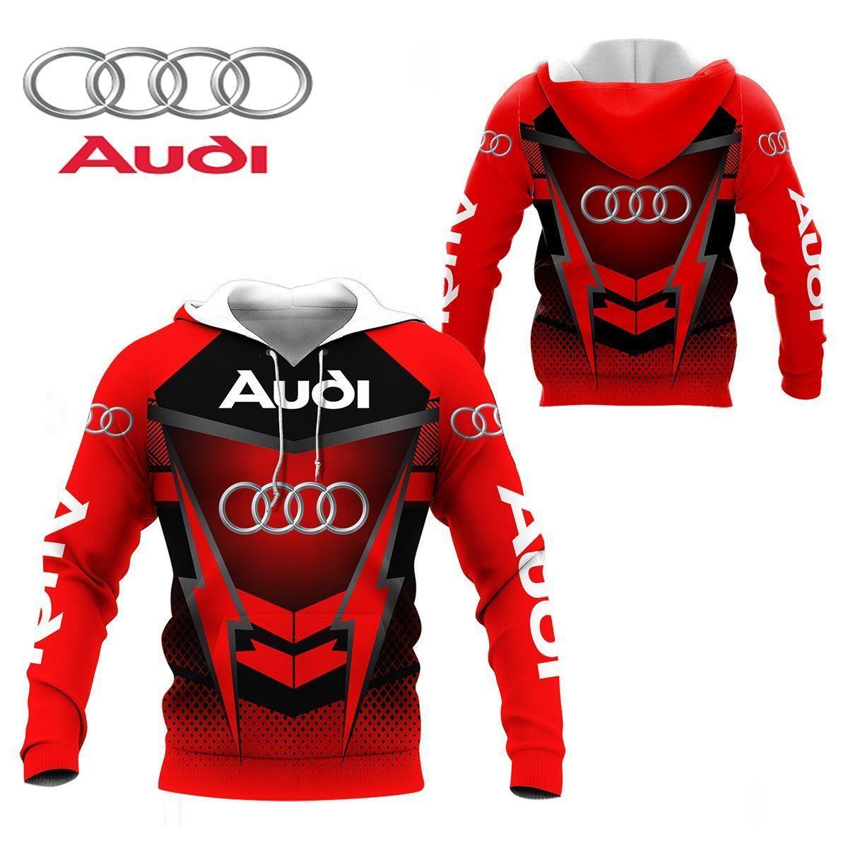 3D All Over Printed Audi  Shirts Ver 2 (Red)