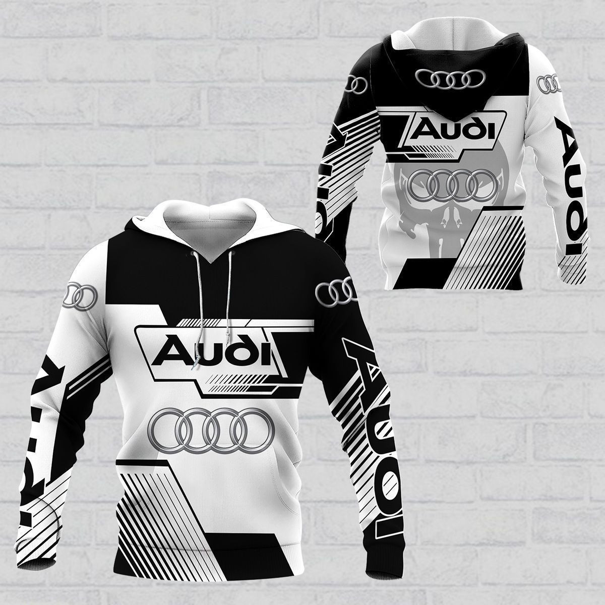 3D All Over Printed Audi  Shirts Ver 3 (White)