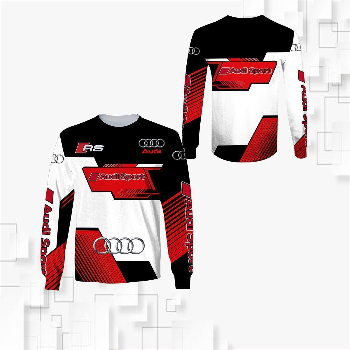 3D All Over Printed Audi Sport HVH-HT Shirts Ver 3 (Red)