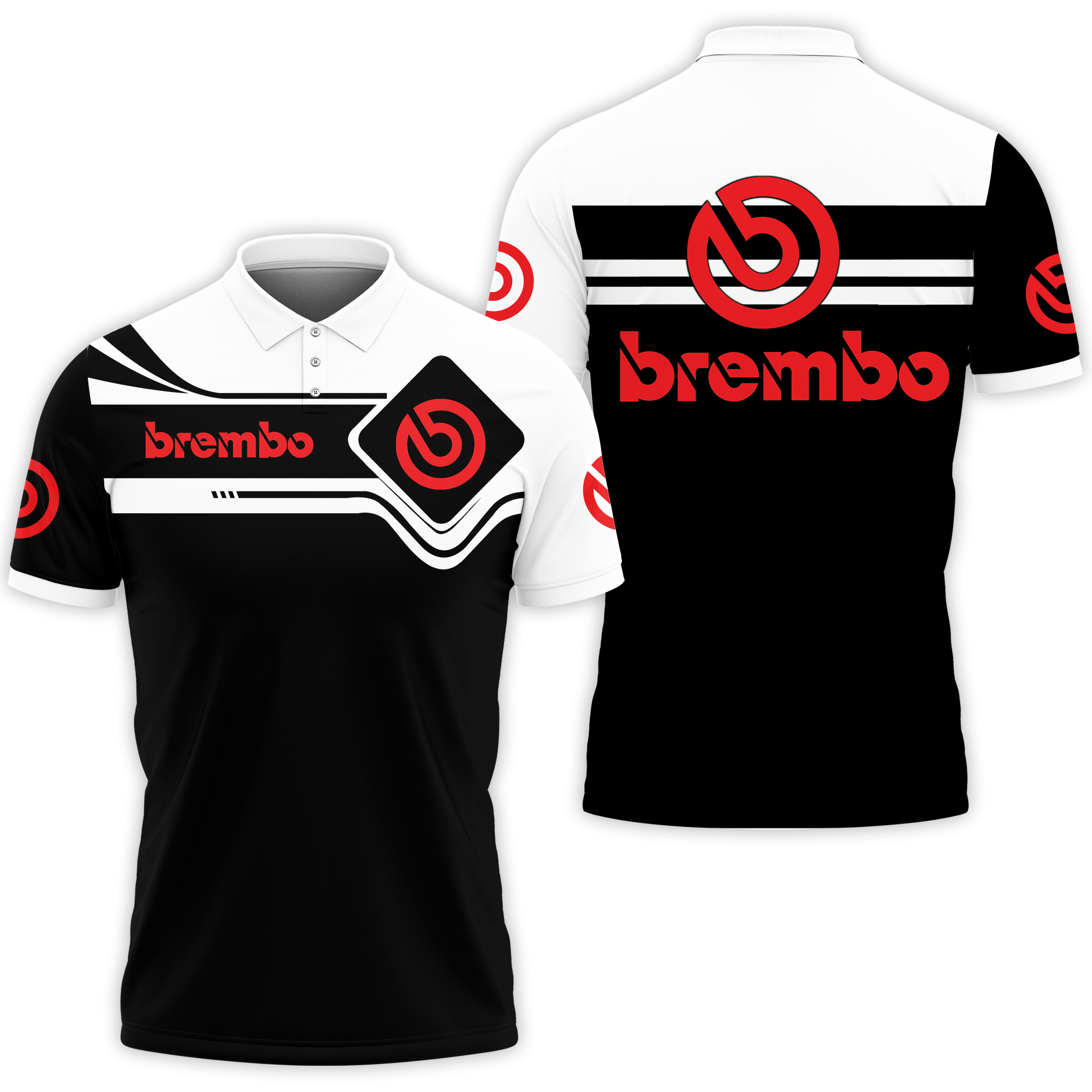 3D All Over Printed Brembo Polo Shirts Ver 1