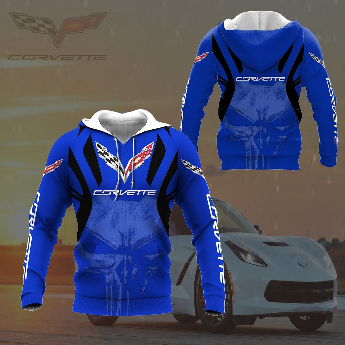 3D All Over Printed Chevrolet Corvette  Shirts Ver 1 (Blue)