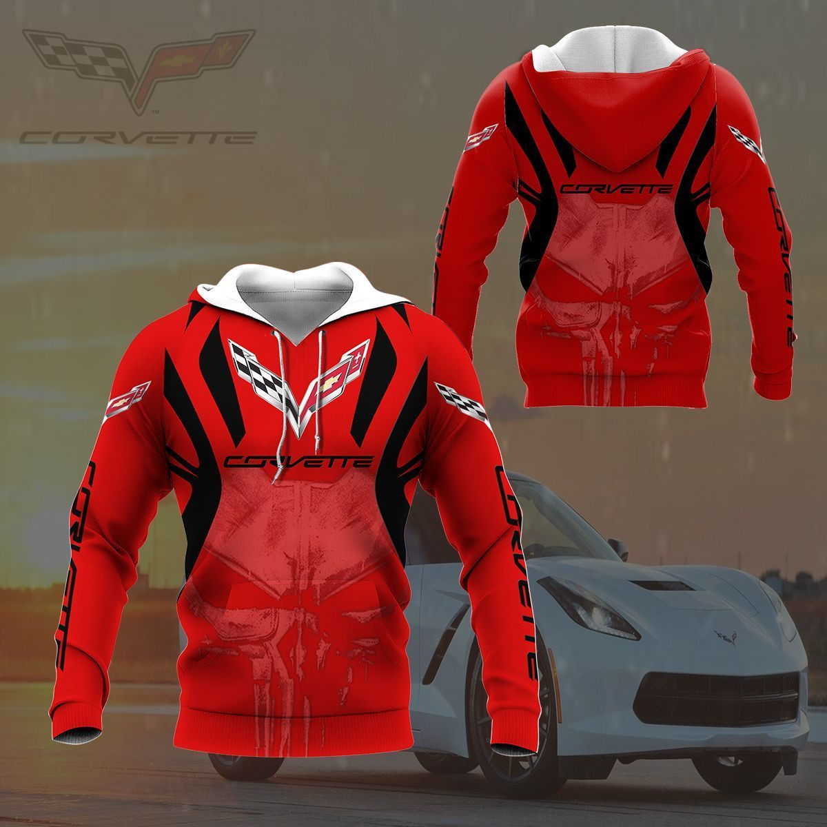 3D All Over Printed Chevrolet Corvette  Shirts Ver 1 (Red)