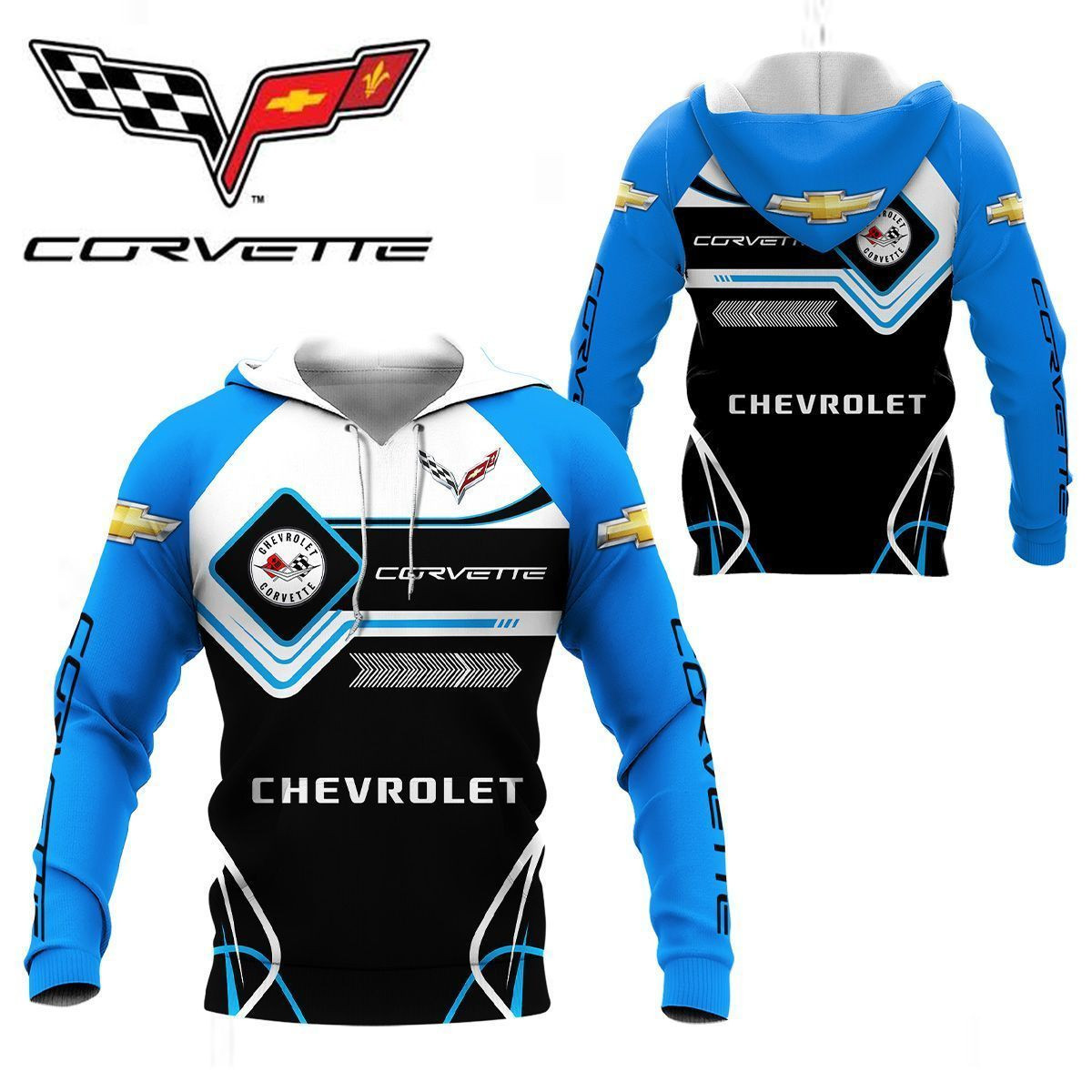 3D All Over Printed Chevrolet Corvette  Shirts Ver 2 (Blue)