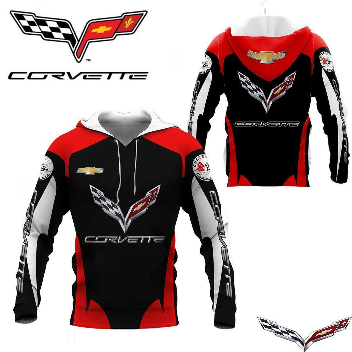 3D All Over Printed Chevrolet Corvette  Shirts Ver 2 (Red)