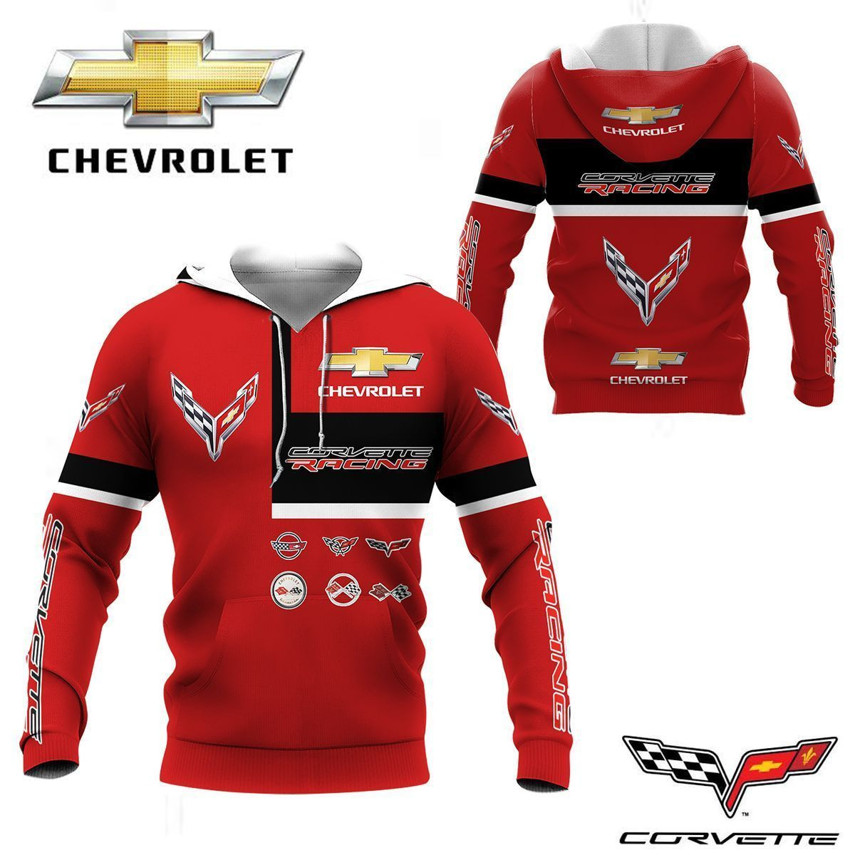 3D All Over Printed Chevrolet Corvette  Shirts Ver 3 (Red)