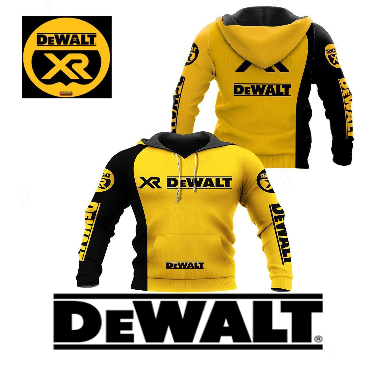 3D All Over Printed Dewalt Shirts Ver 2 (Yellow)