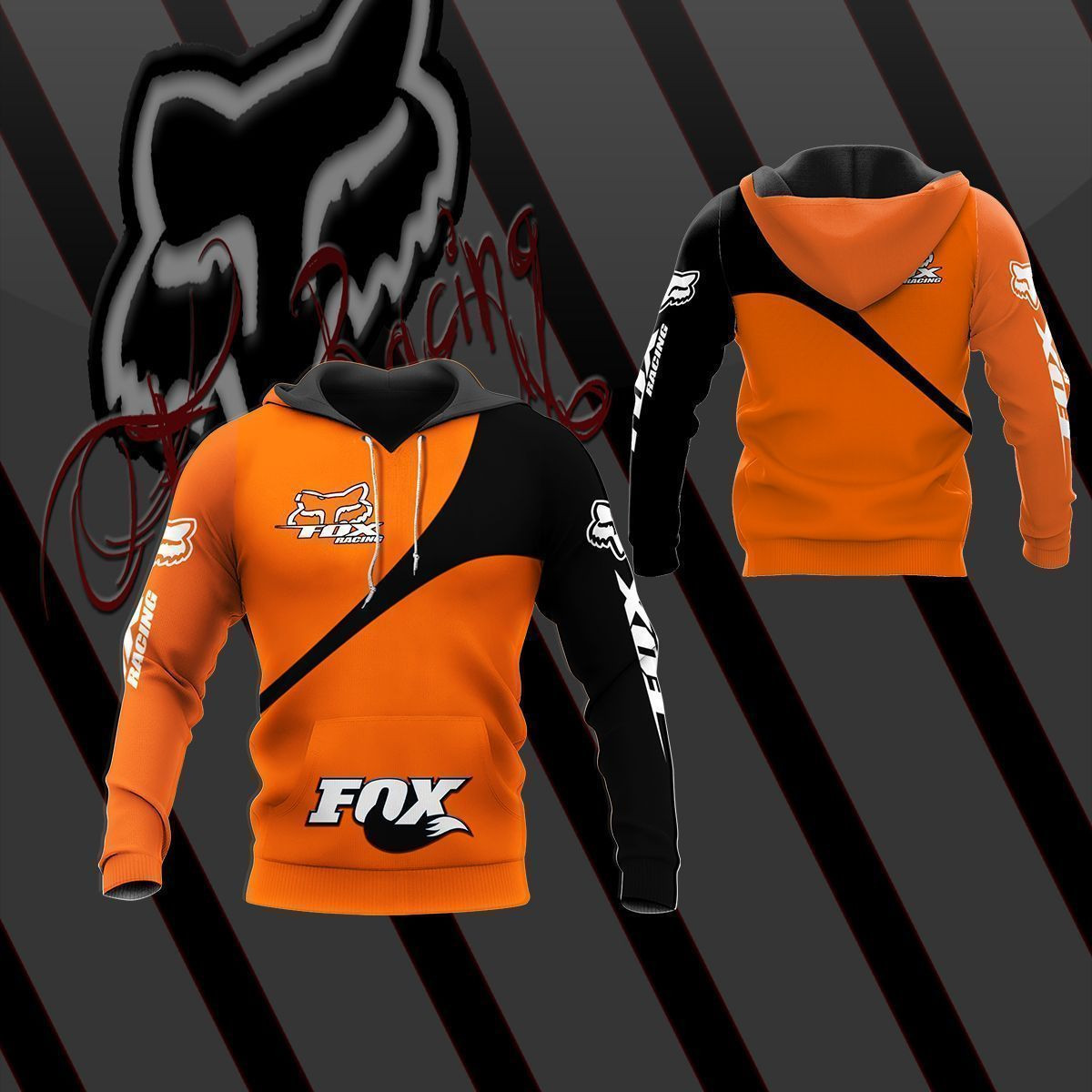 3D All Over Printed FOX racing TIN  Shirts Ver 1 (Orange)