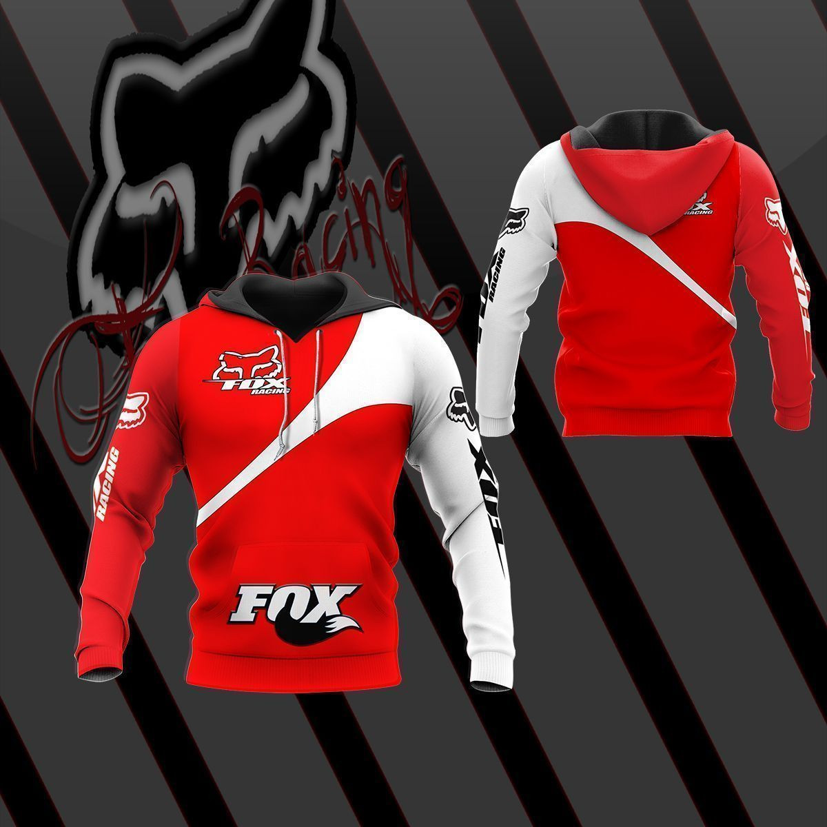 3D All Over Printed FOX racing TIN  Shirts Ver 1 (Red)