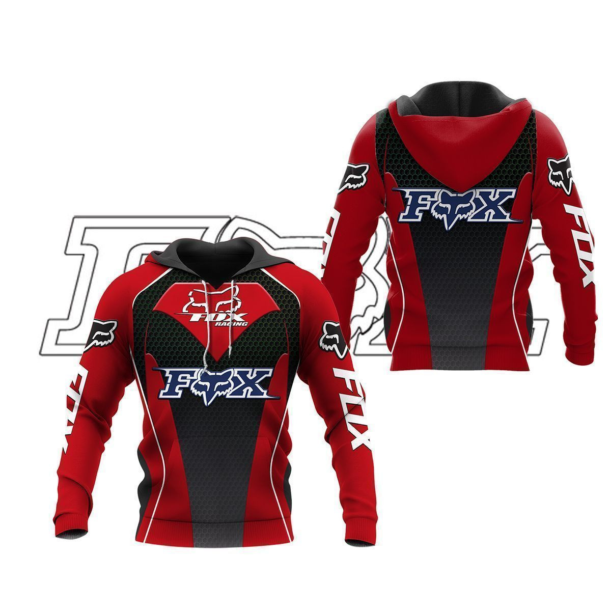 3D All Over Printed FOX racing TIN  Shirts Ver 2 (Red)