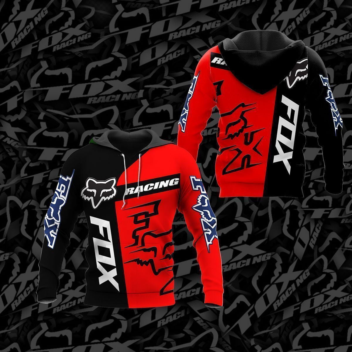 3D All Over Printed FOX racing TIN  Shirts Ver 3 (Red)