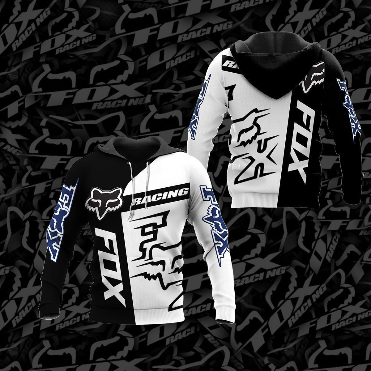 3D All Over Printed FOX racing TIN  Shirts Ver 3 (White)