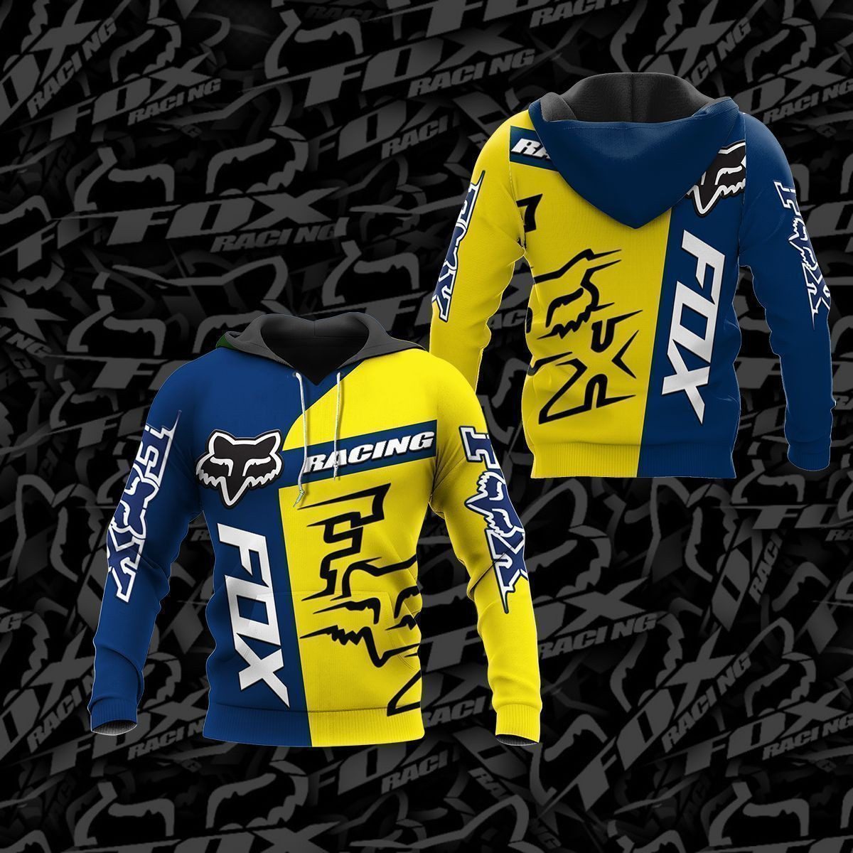 3D All Over Printed FOX racing TIN  Shirts Ver 3 (Yellow)