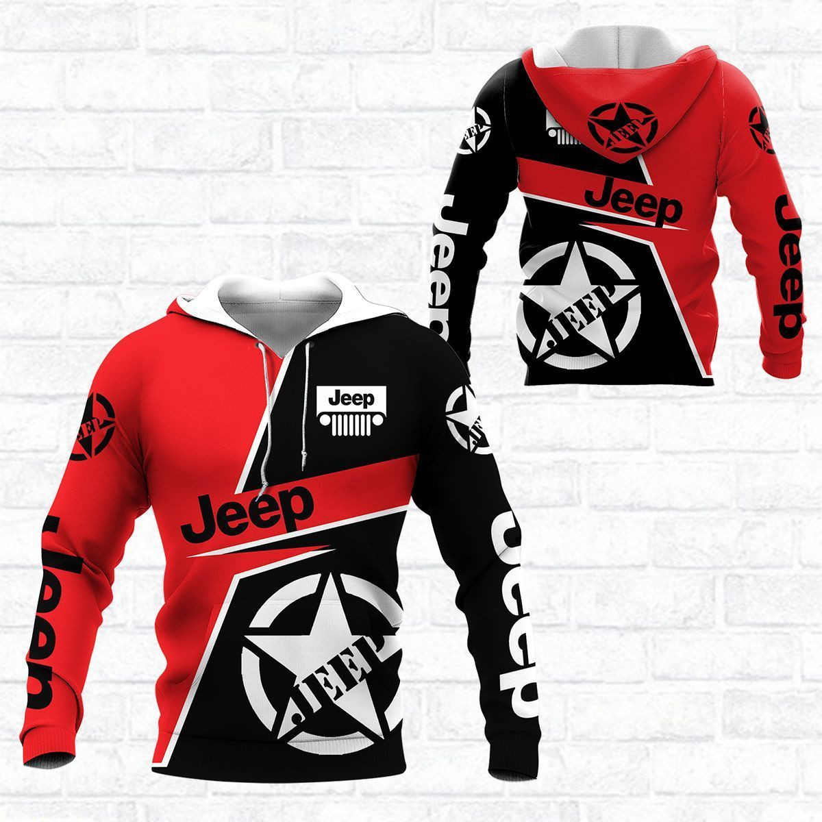 3D All Over Printed Jeep Shirts Ver 23 (Red)