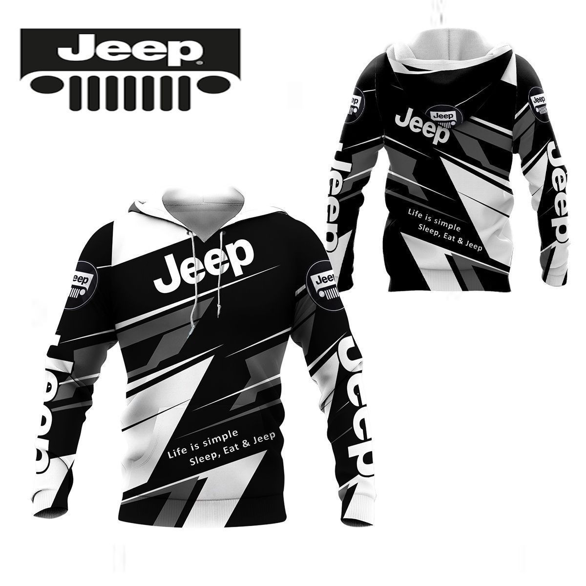 3D All Over Printed Jeep Shirts Ver 6 (Black)