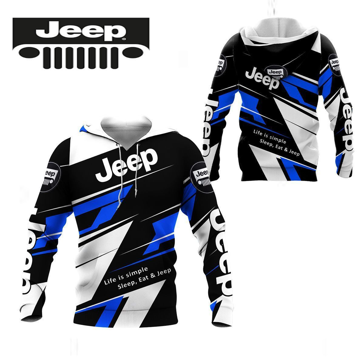 3D All Over Printed Jeep Shirts Ver 6 (Blue)