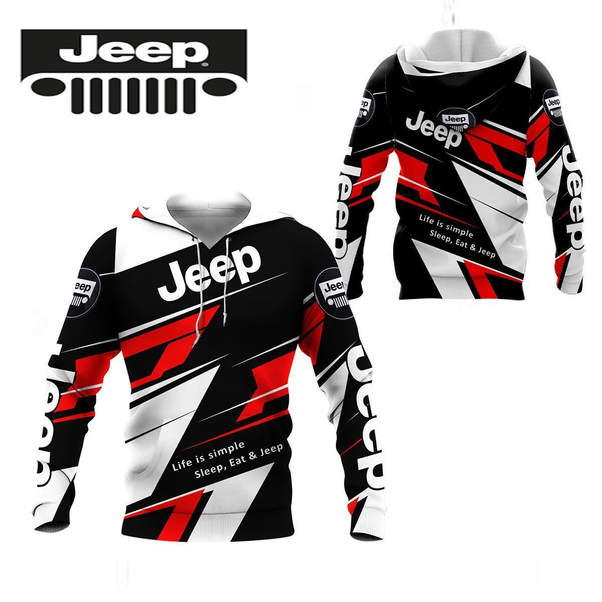 3D All Over Printed Jeep Shirts Ver 6 (Red)