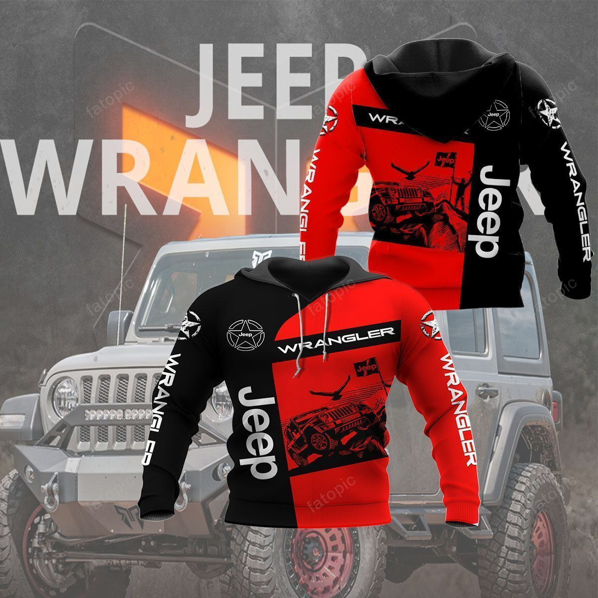 3D All Over Printed Jeep Wrangler Shirts Ver 1 (Red)