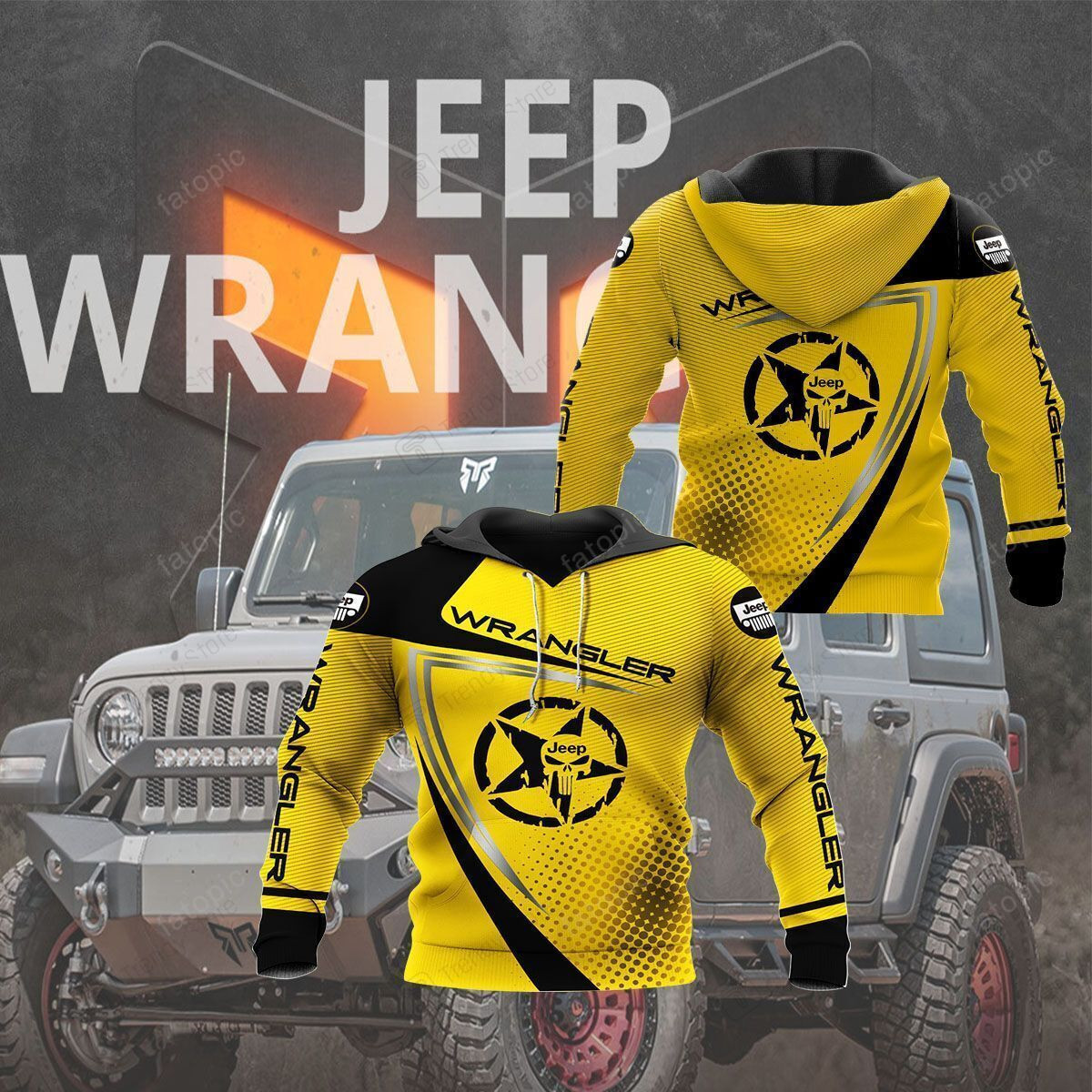 3D All Over Printed Jeep Wrangler Shirts Ver 20 (Yellow)