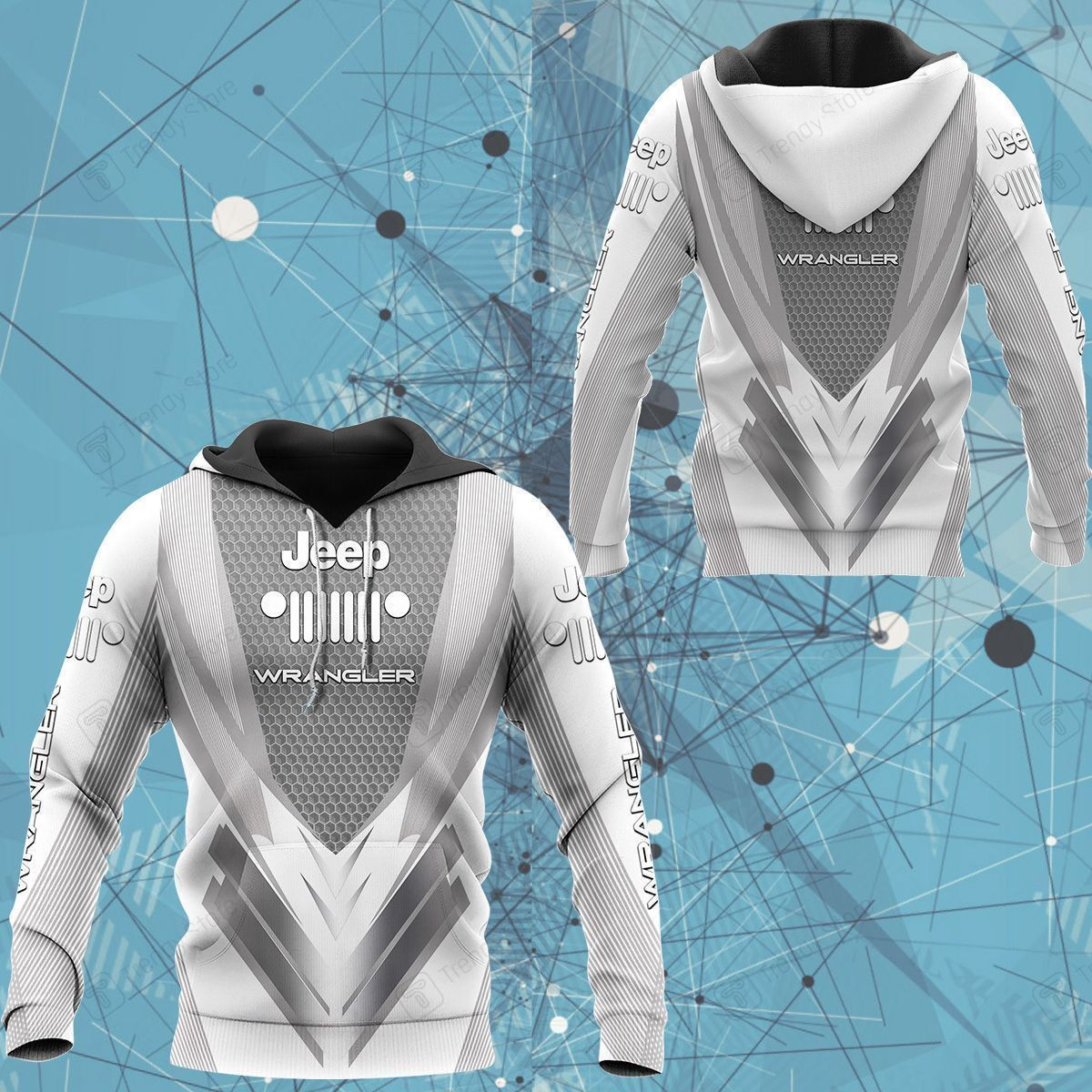 3D All Over Printed Jeep Wrangler Shirts Ver 22 (White)