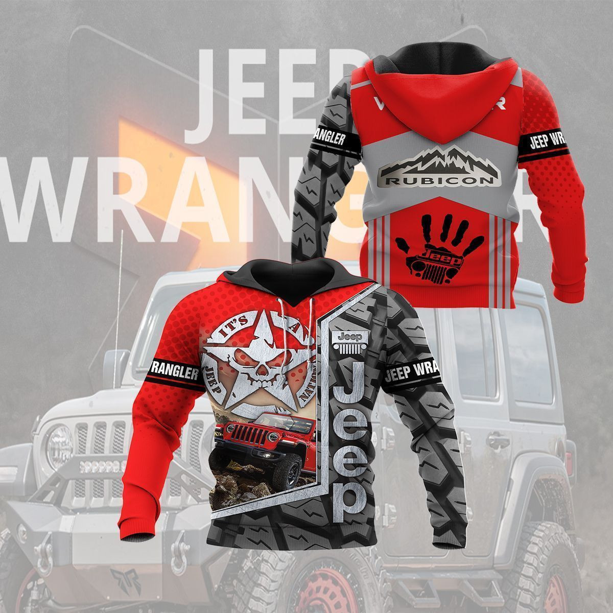 3D All Over Printed Jeep Wrangler Shirts Ver3 (Red)