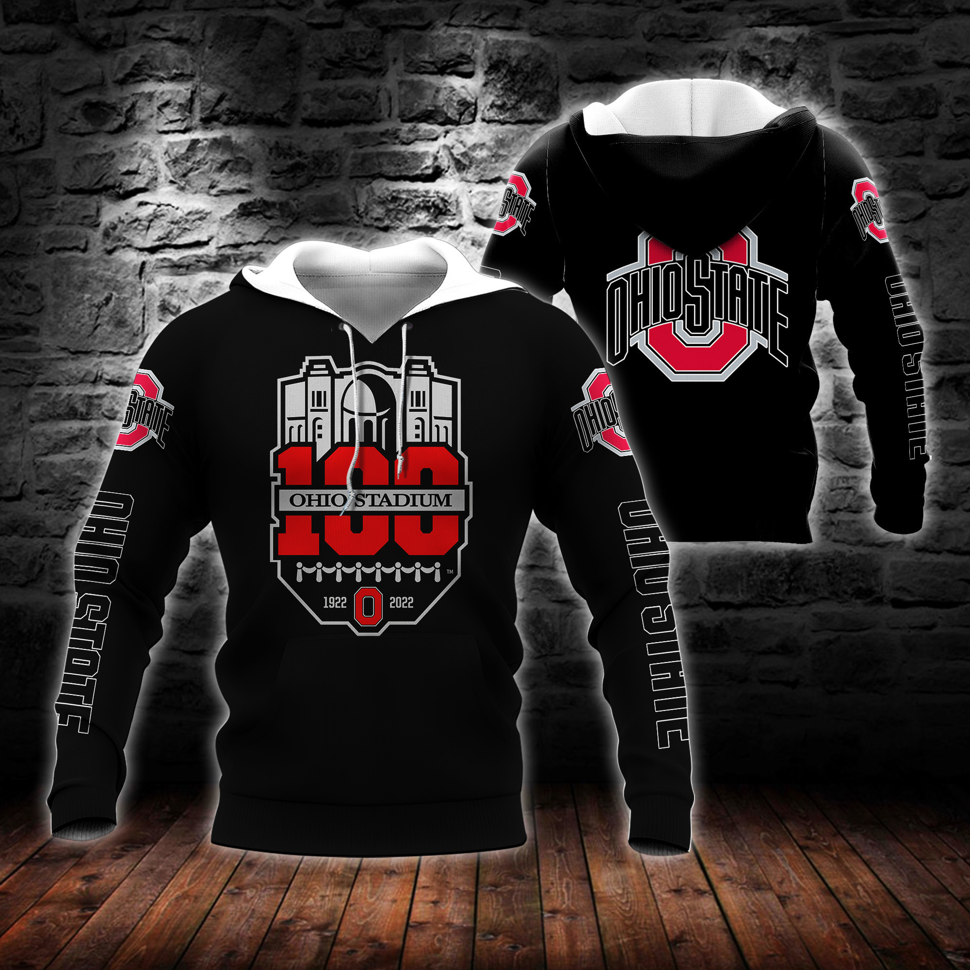 3D All Over Printed Ohio Stadium 100th Anniversary Shirt