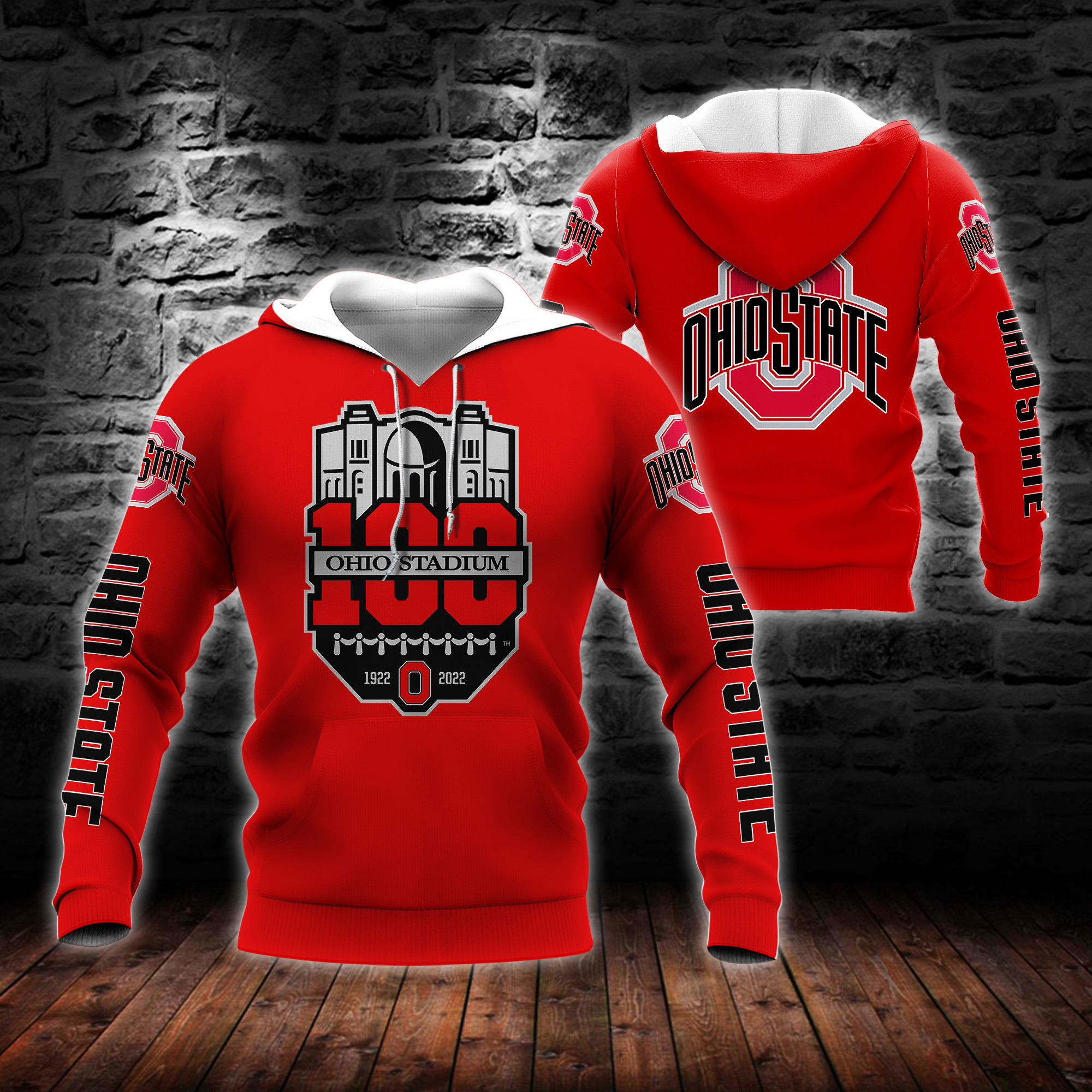 3D All Over Printed Ohio Stadium 100th Anniversary Shirt