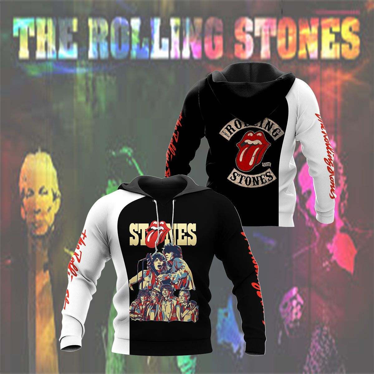 3D All Over Printed The Rolling Stones  Shirts Ver 1 (Black)