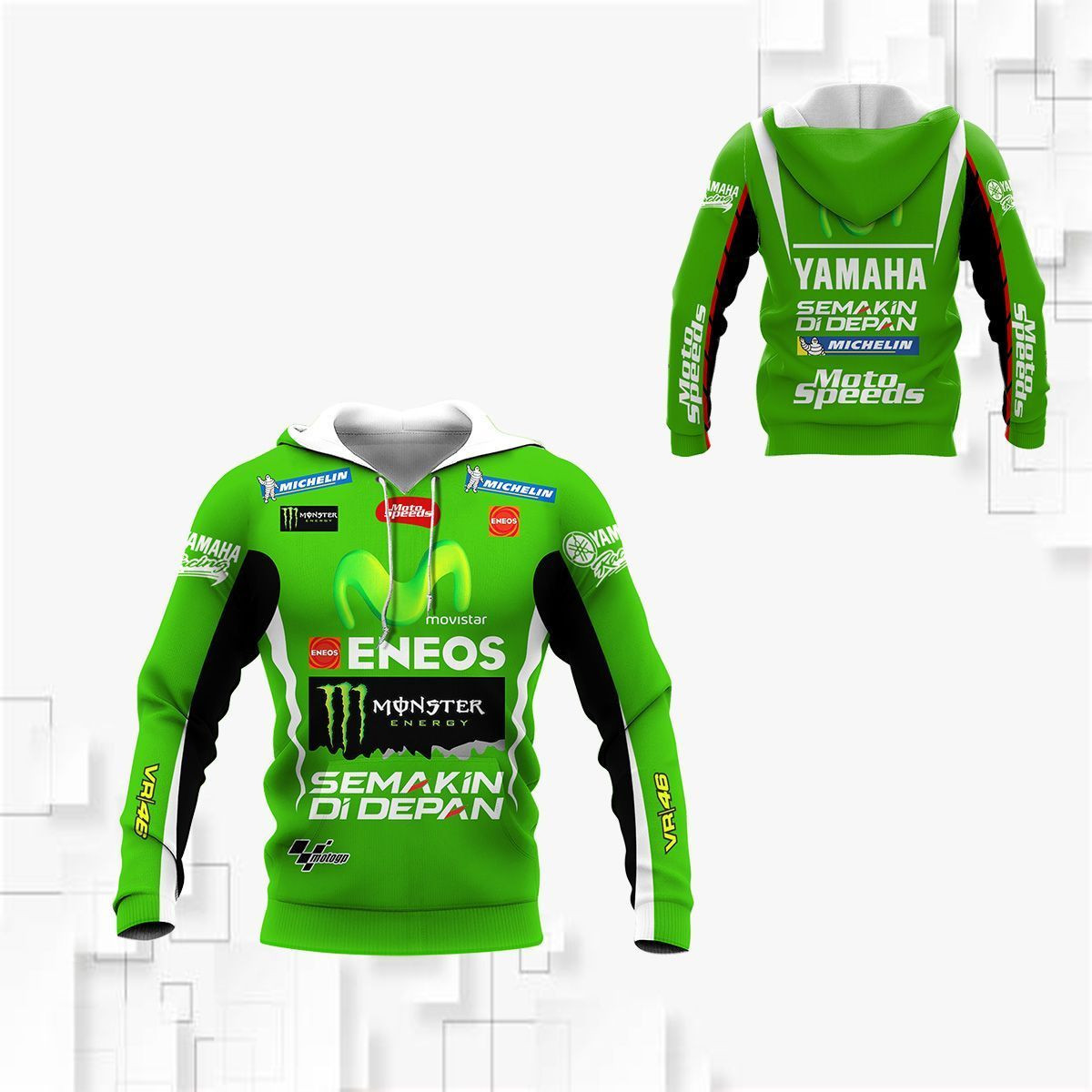 3D All Over Printed Yamaha Racing TTT-HT Shirts Ver 1 (Green)