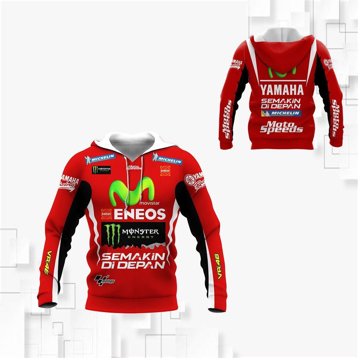 3D All Over Printed Yamaha Racing TTT-HT Shirts Ver 1 (Red)