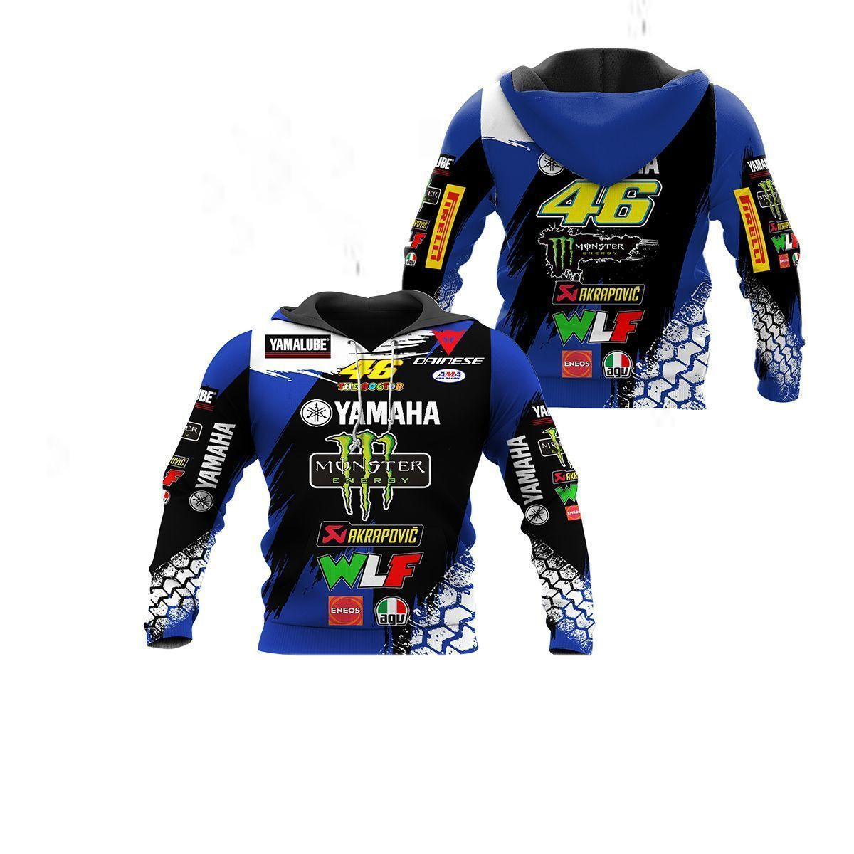 3D All Over Printed Yamaha Racing TTT Shirts Ver 2 (Blue)