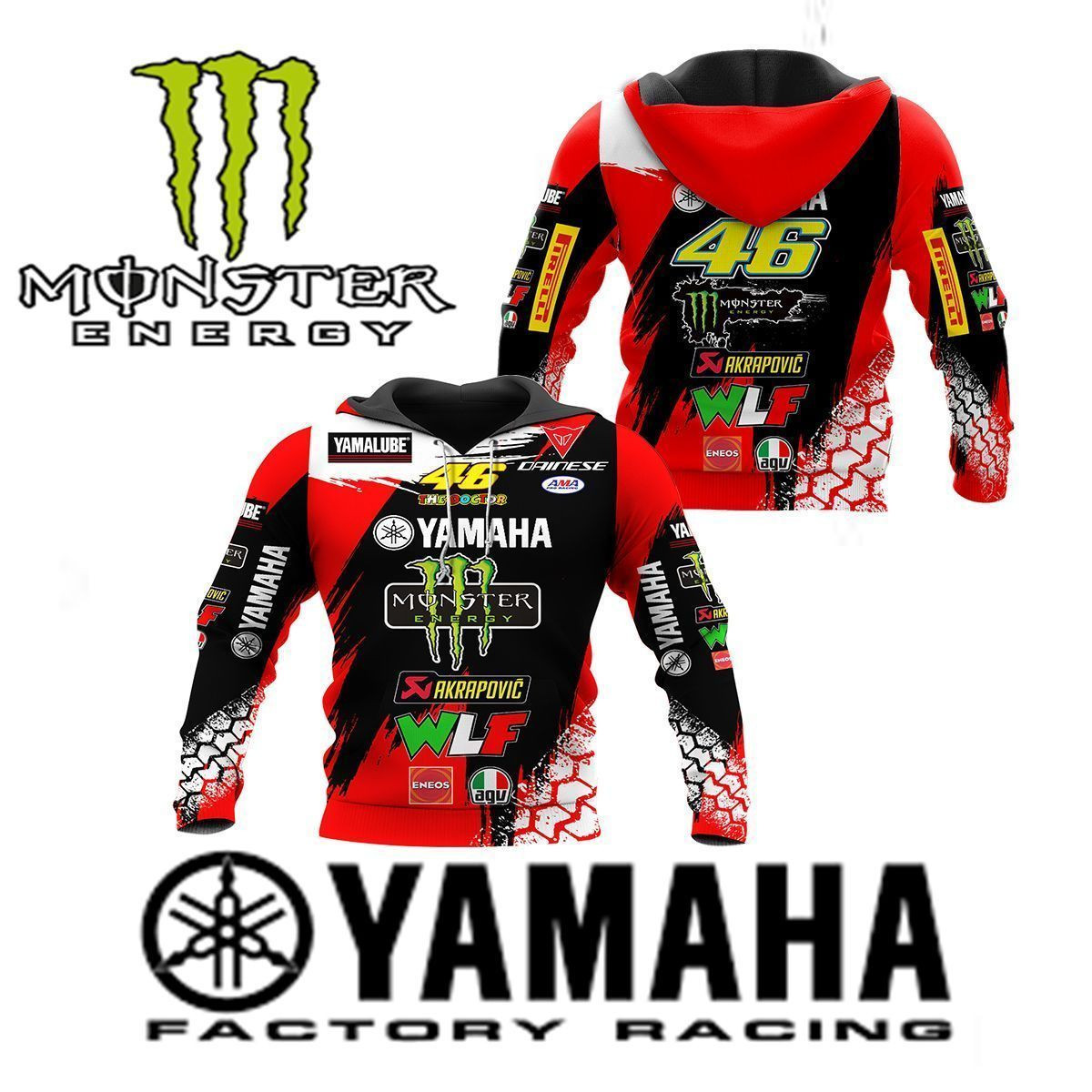 3D All Over Printed Yamaha Racing TTT Shirts Ver 2 (Red)