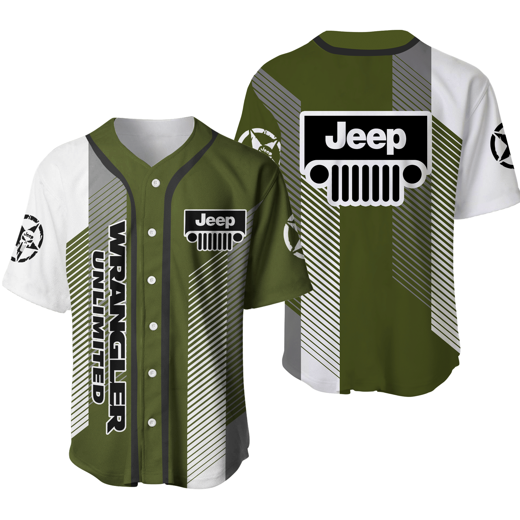 3D Printed JEEP WRANGLER DVT-HL Men's round collar T-shirt Ver 1 (Green Army)