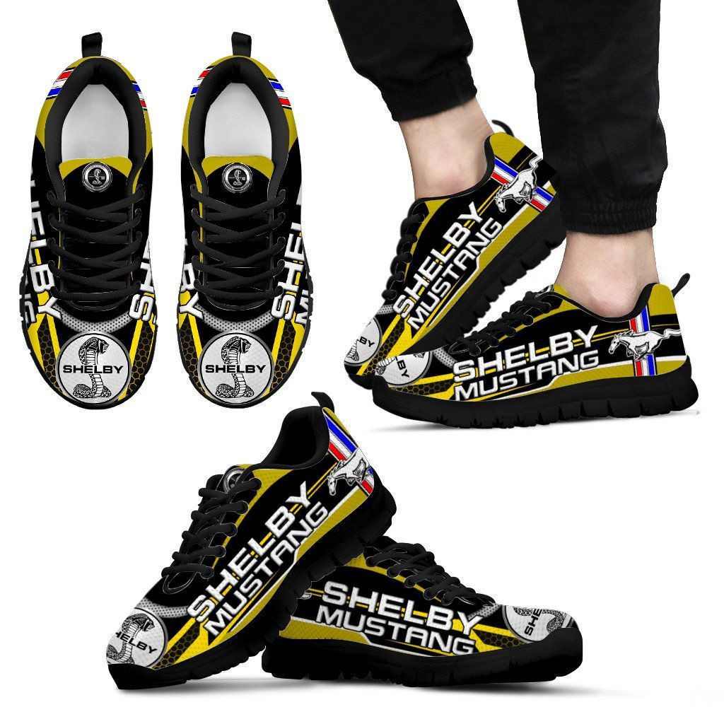 3D Printed Shelby Mustang  Sneakers Ver 2 For Men & Women (Yellow)