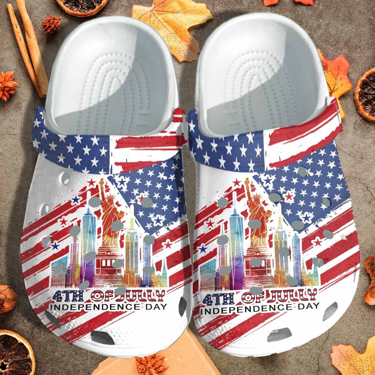 4Th July Independence Day Custom Crocs Clogs - Liberty Usa Outdoor Crocs Clogs Birthday Gift