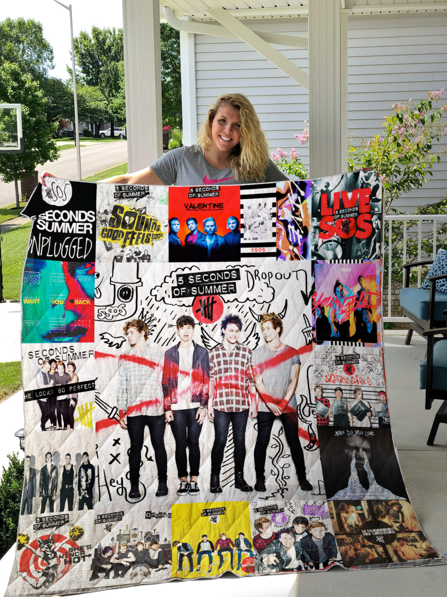 5 Seconds Of Summer Albums Plus Size Quilt Blanket  Ver 17