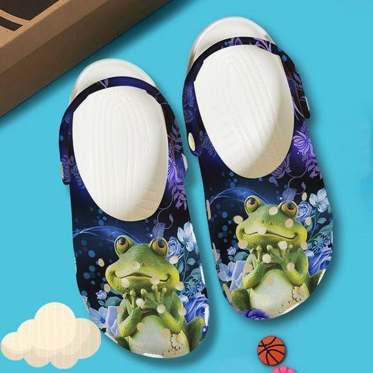 A Lovely Frog Personalized  202 Gift For Lover Rubber Crocs Crocband Clogs