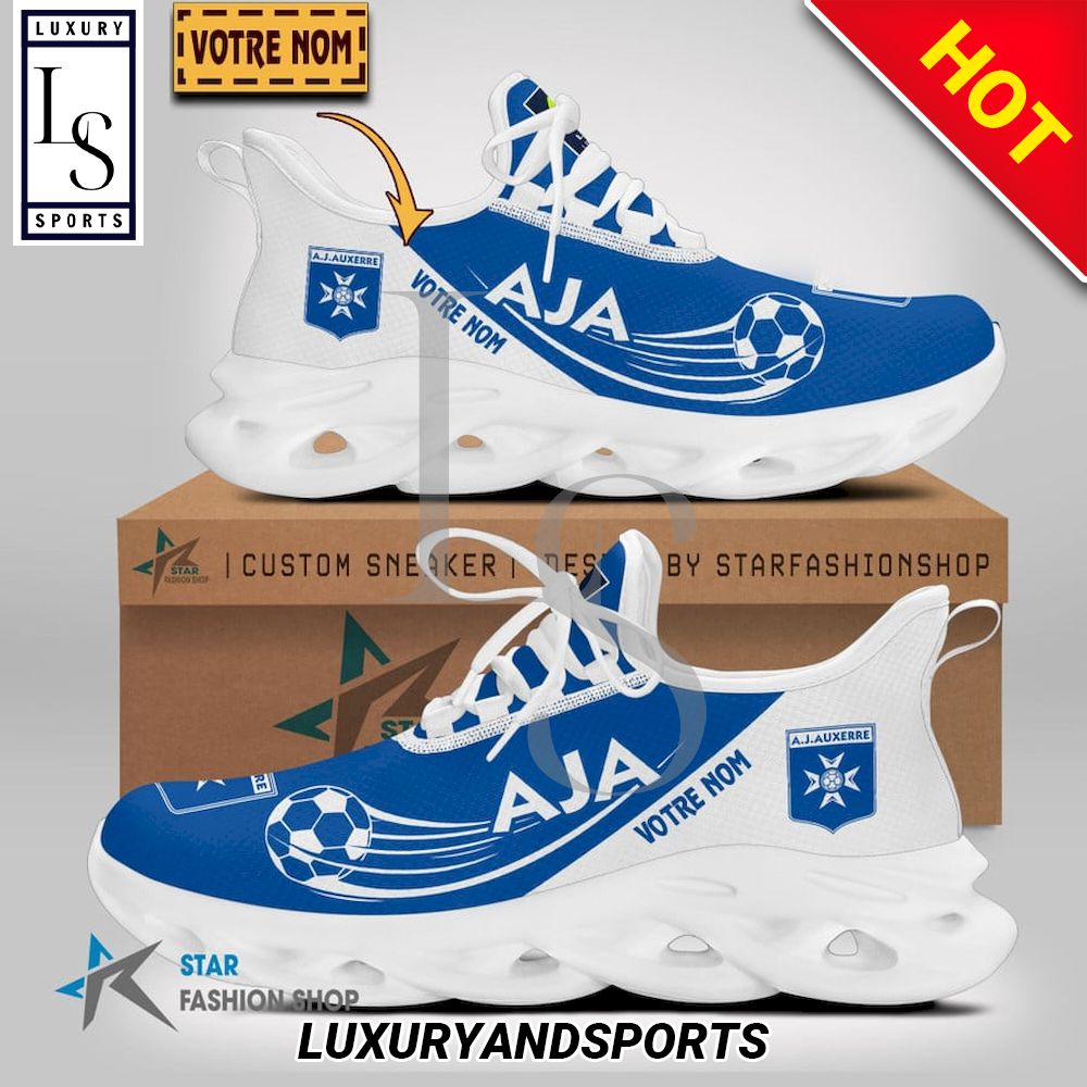 AJ Auxerre Ligue 1 Custom Name Max Soul Shoes