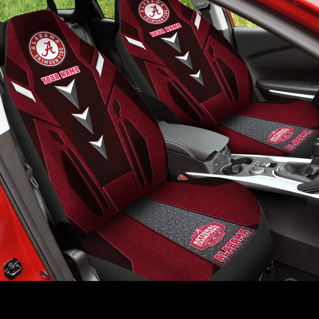 Alabama Crimson Tide football Custom Name Car Seat Covers (SET OF 2) - v6